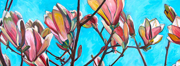 Magnolias With Turquoise, Opening